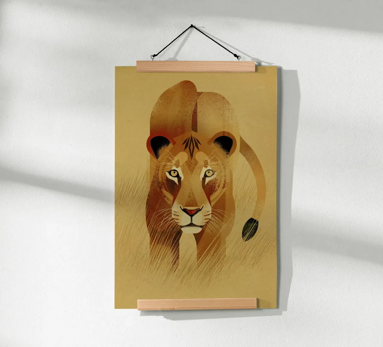 Lion poster con telaio in alluminio da Dieter Braun