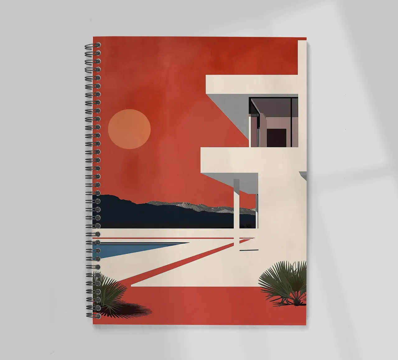 Bauhaus Architecture XI spiral notebook by Nikis Art Studio