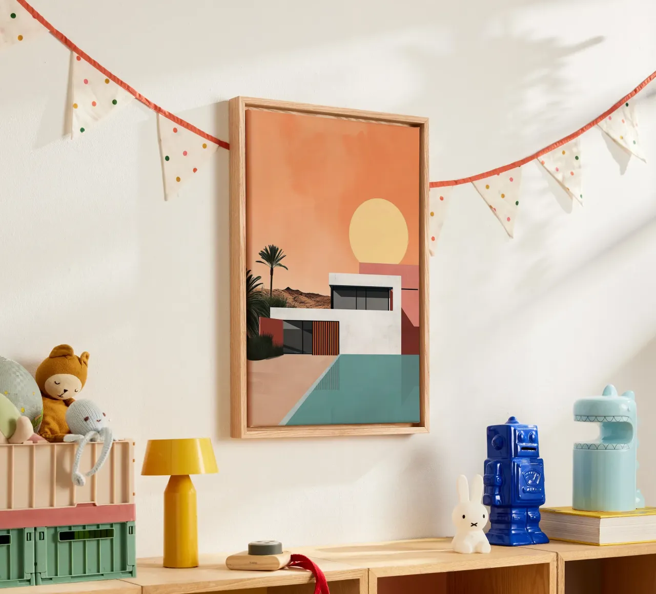Bauhaus Architecture XVII canvas with Floater frame by Nikis Art Studio