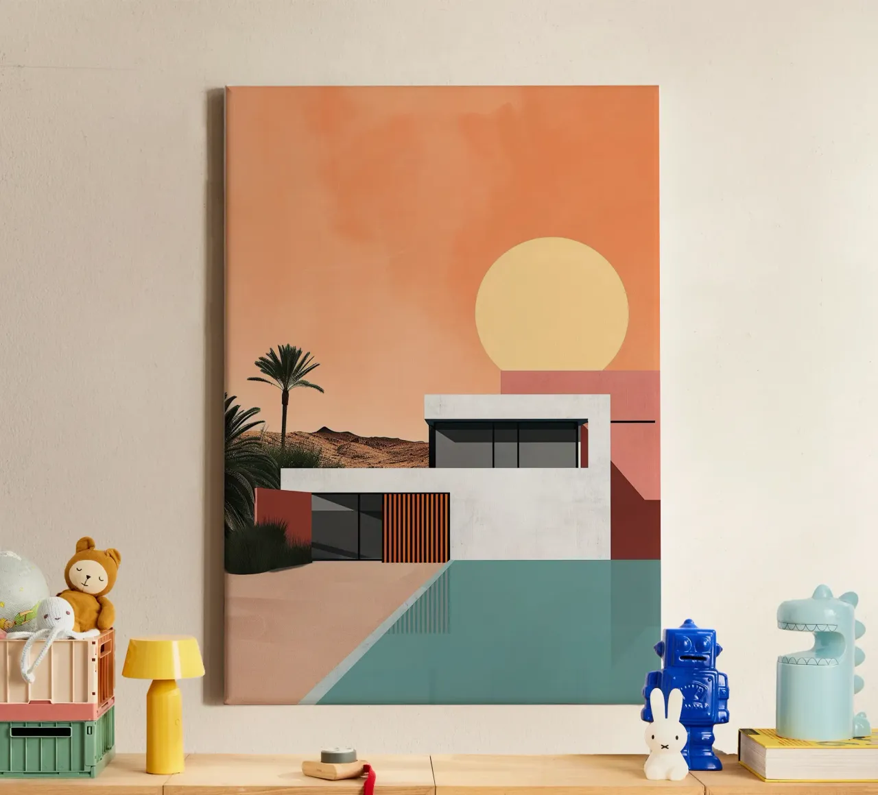 Bauhaus Architecture XVII canvas with Floater frame by Nikis Art Studio