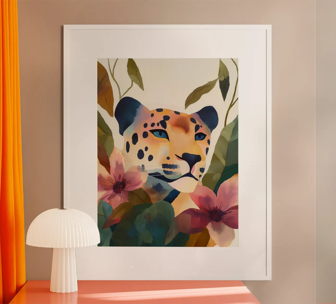 Botanical Leopard Portrait poster by Hazia