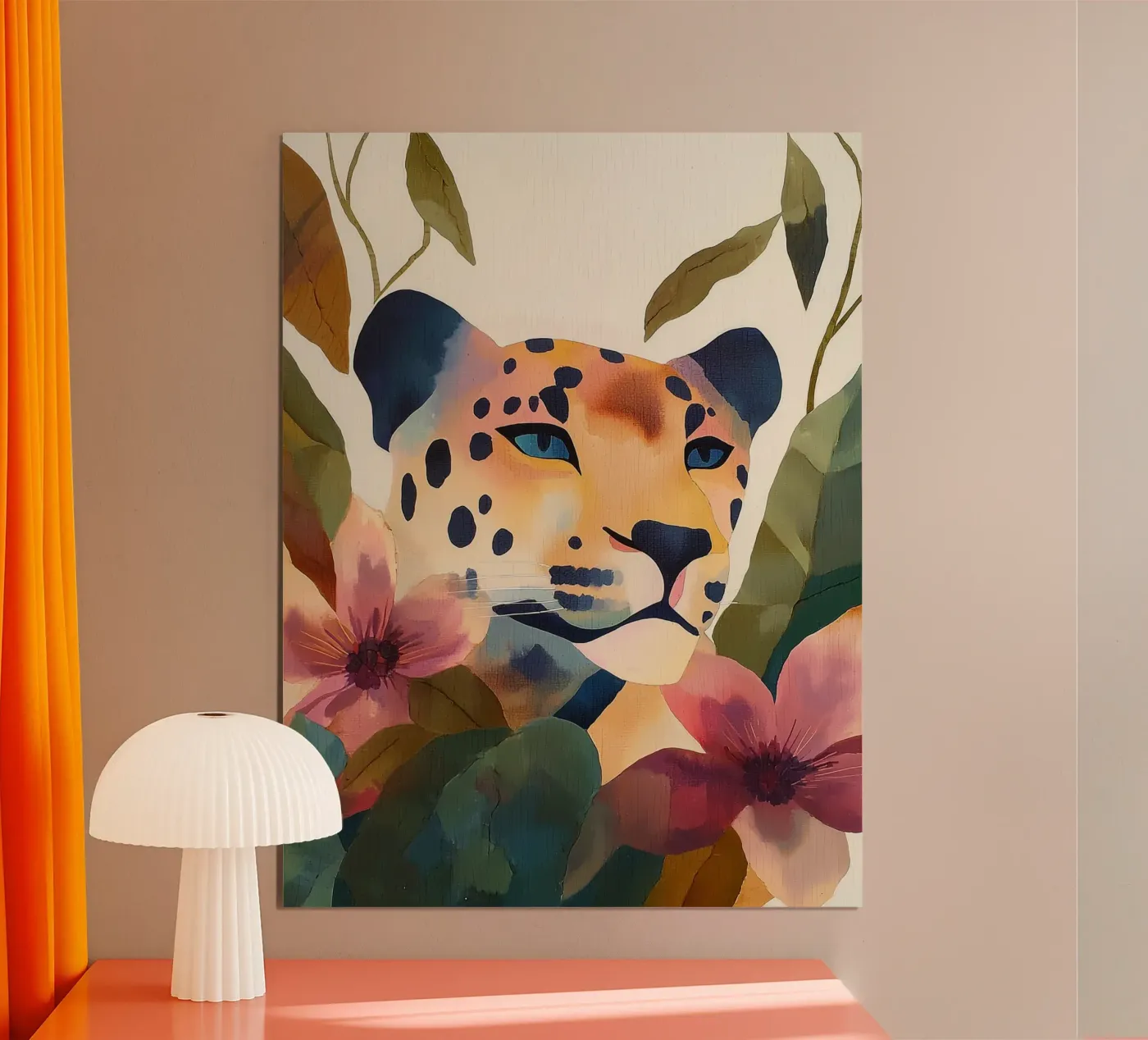 Botanical Leopard Portrait poster by Hazia