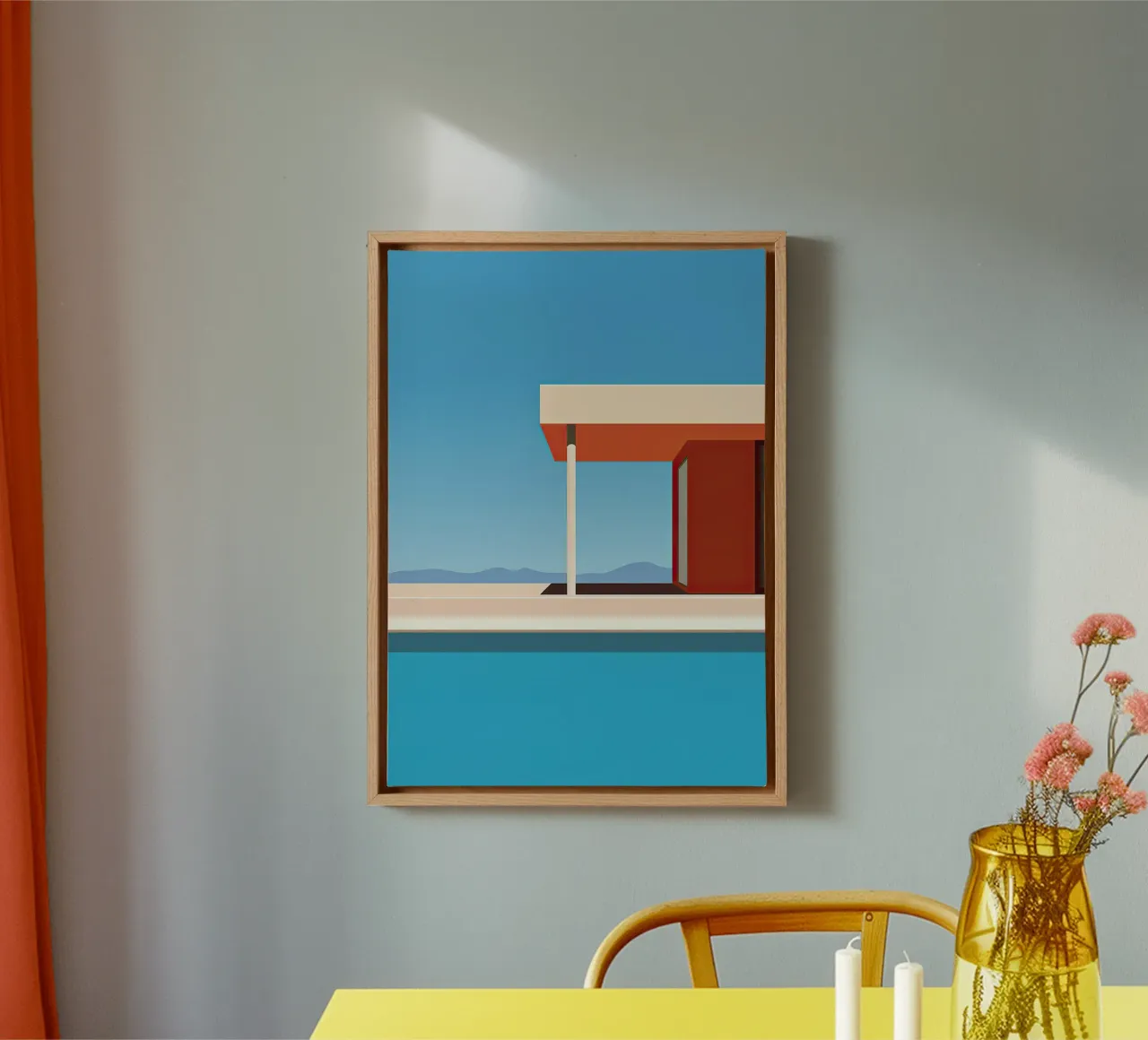 Bauhaus Architektur XIX tela con Cornice a cassetta da Nikis Art Studio