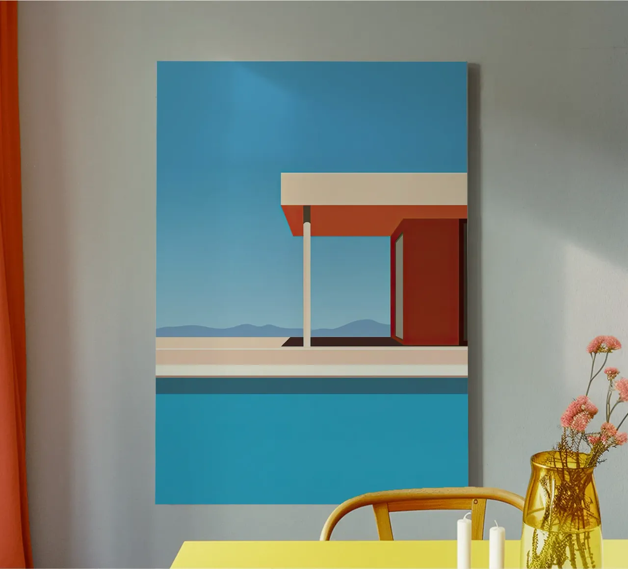 Bauhaus Architektur XIX tela con Cornice a cassetta da Nikis Art Studio