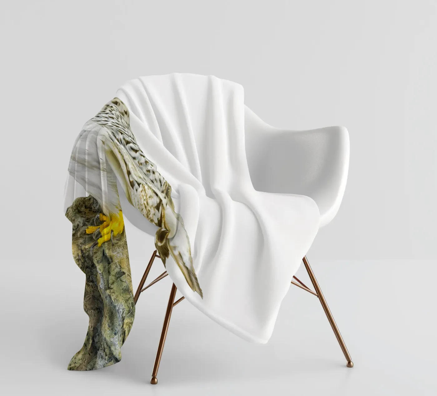 White Buzzard fleece blanket by Curious Collections by Marielle Leenders