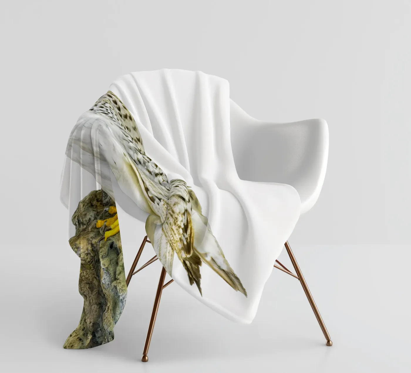 White Buzzard fleece blanket by Curious Collections by Marielle Leenders