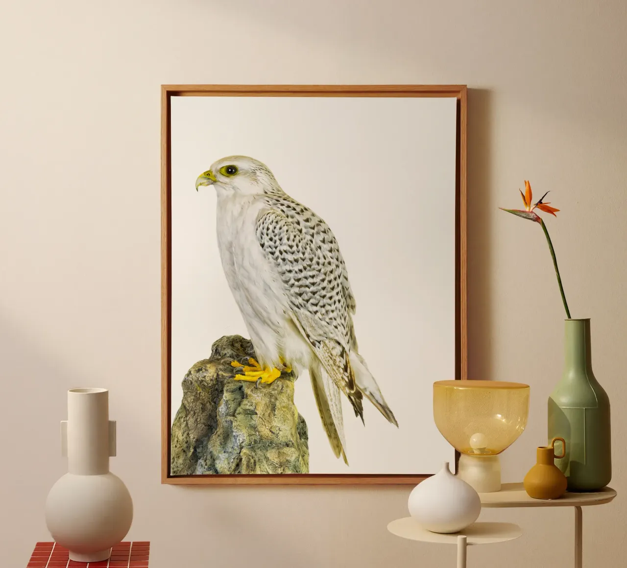 Witte Buizerd canvas met Baklijst van Curious Collections by Marielle Leenders