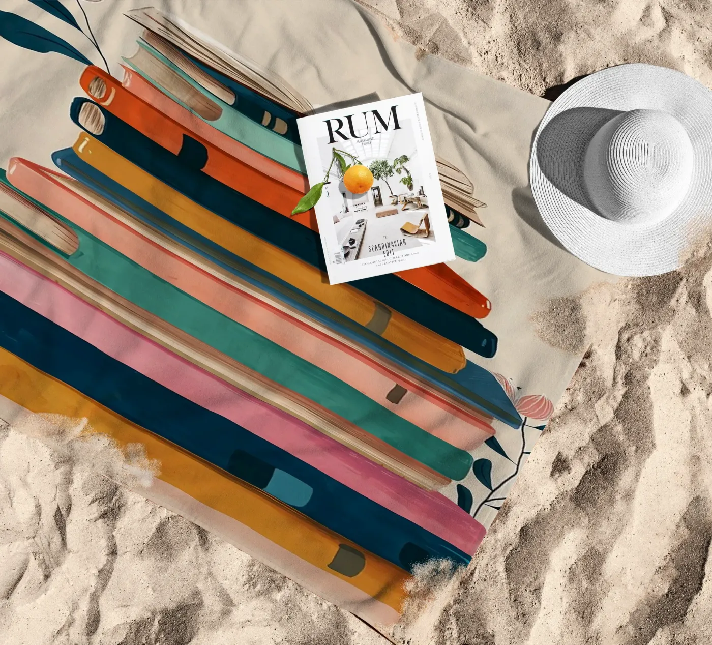 Colorful Book Stack telo mare da Freya