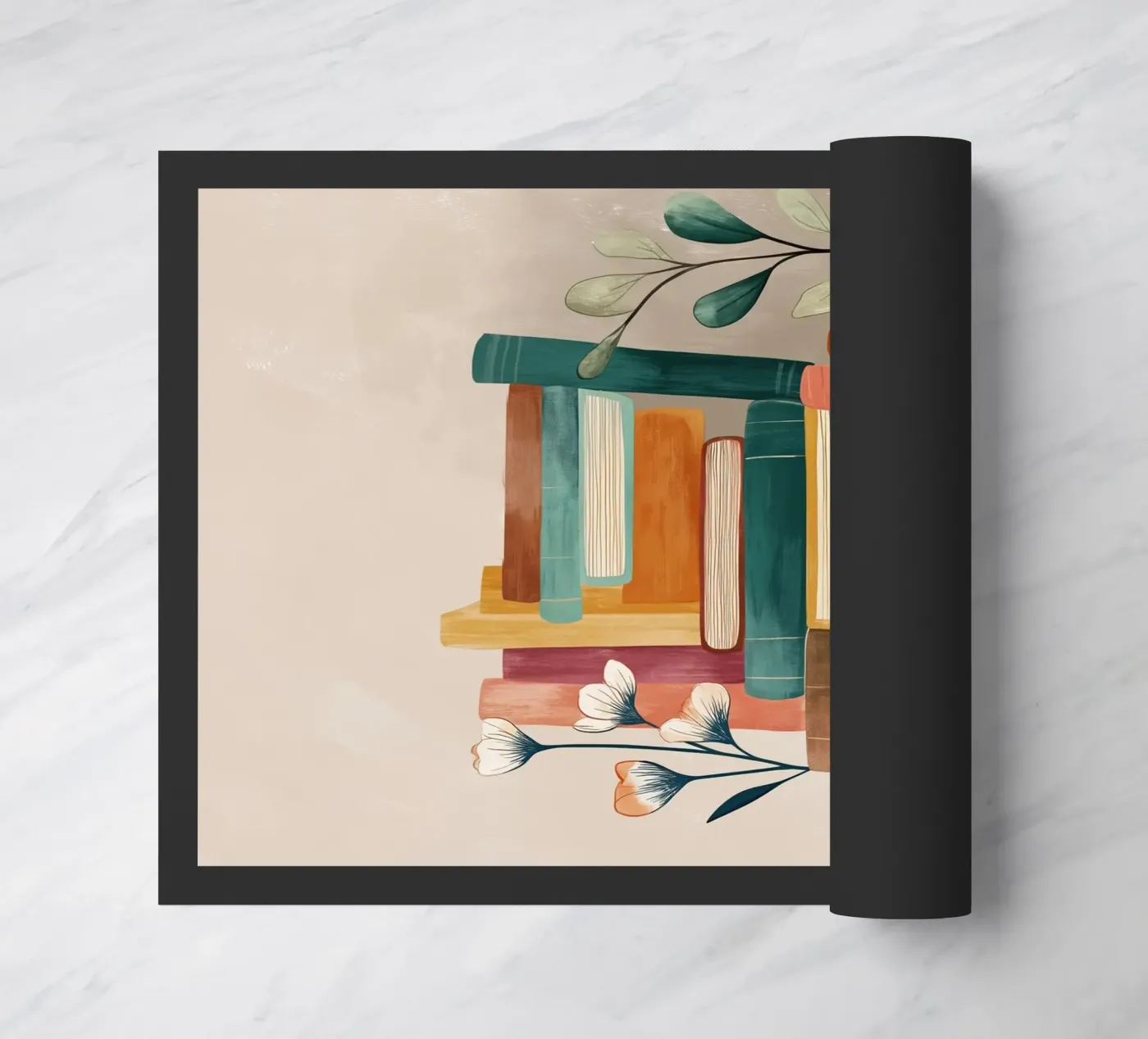 Botanical Bookshelf Stack doormat by Freya