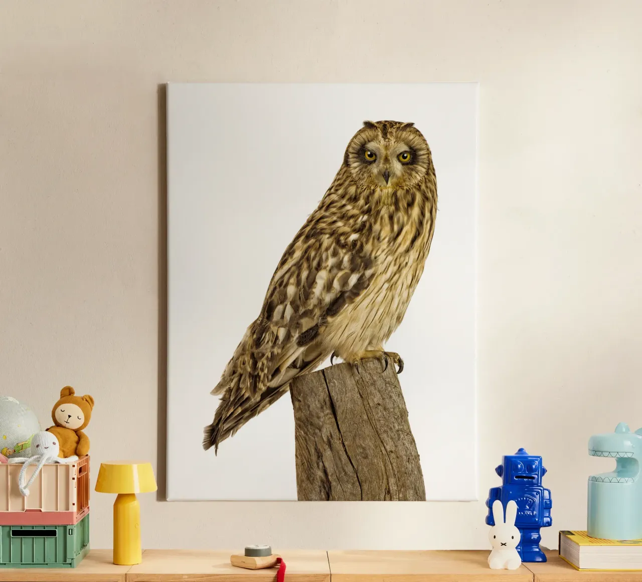 Gufo tela con Cornice a cassetta da Curious Collections by Marielle Leenders