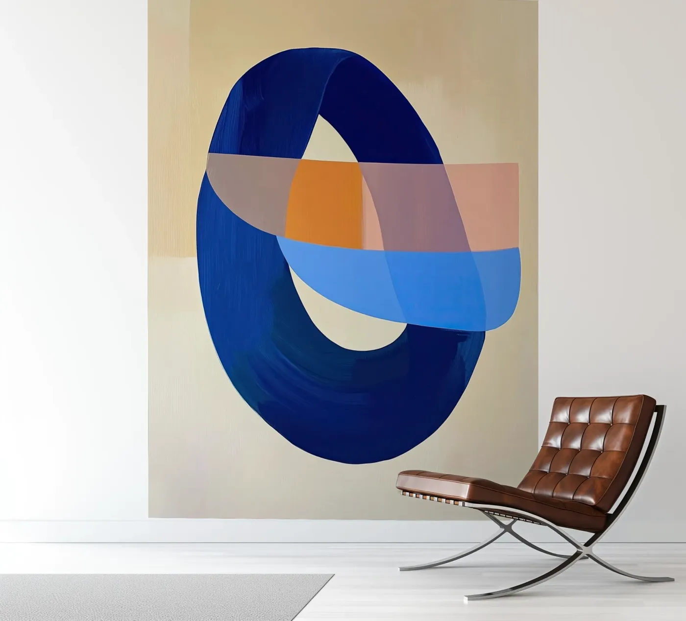 Blue Loop Abstract fotobehang van Nadjaa