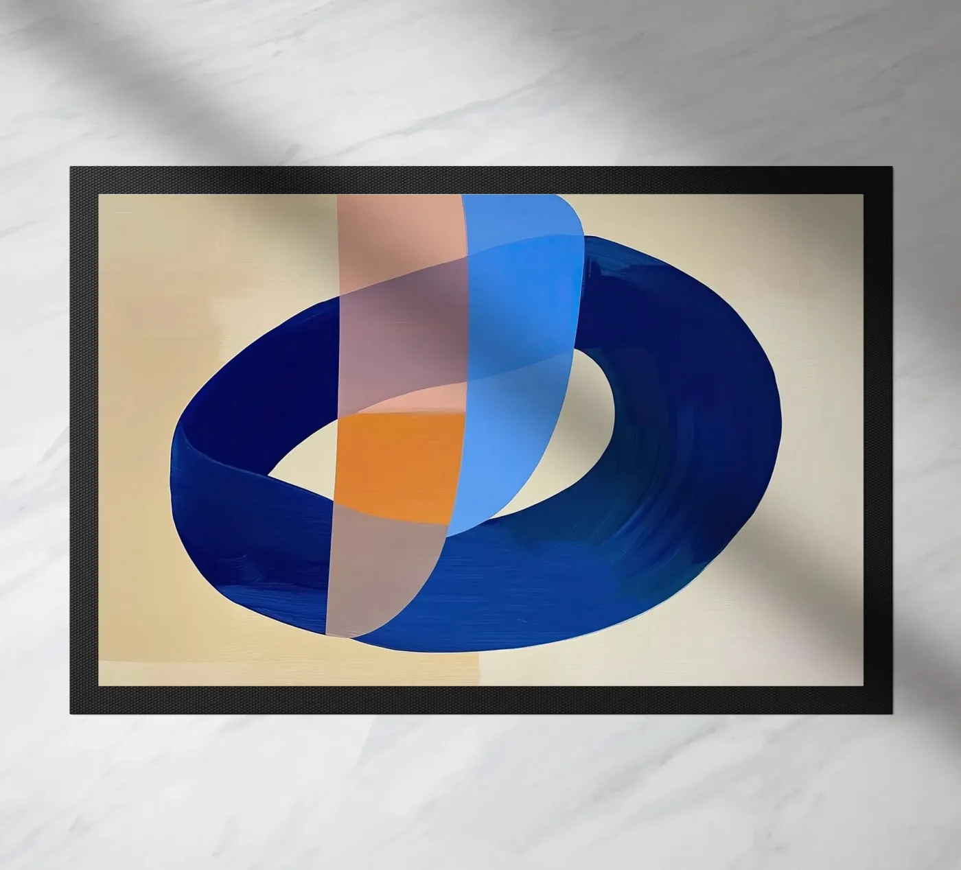 Blue Loop Abstract Fußmatte von Nadjaa