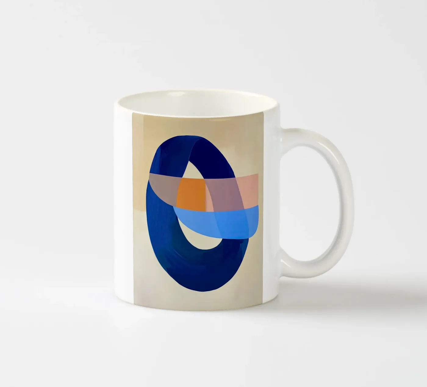 Blue Loop Abstract ceramic mug by Nadjaa