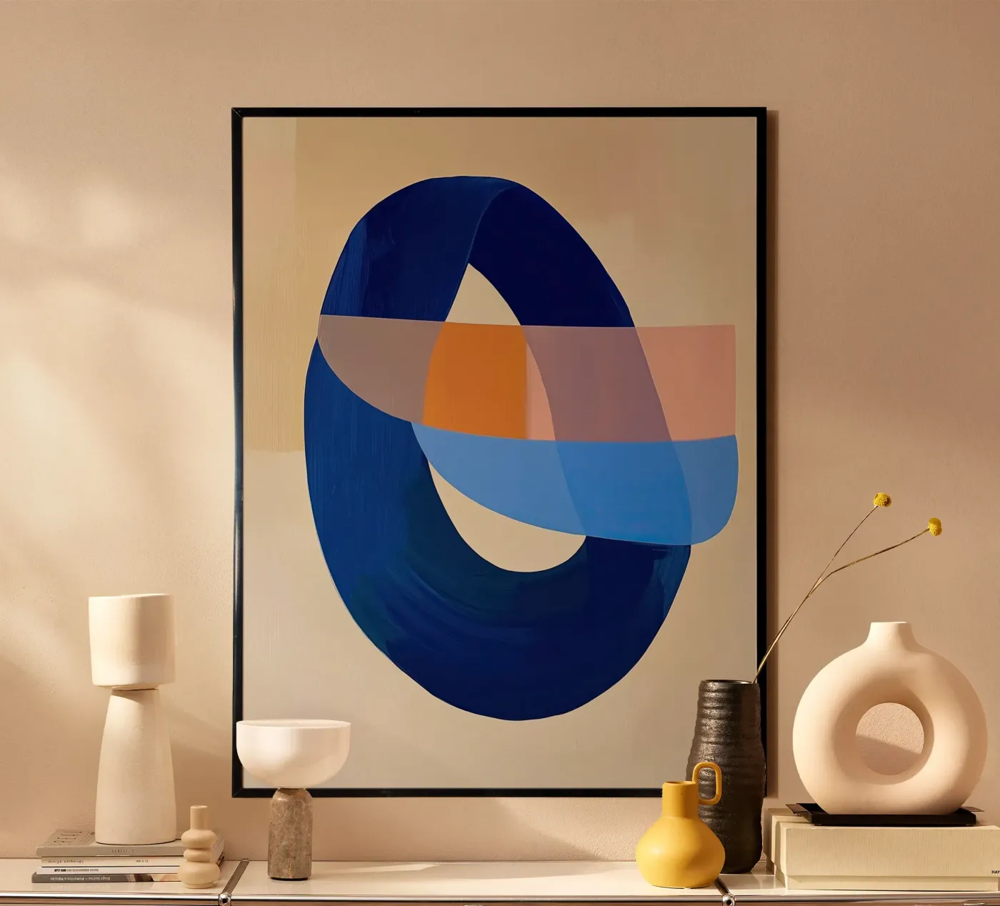 Blue Loop Abstract poster by Nadjaa