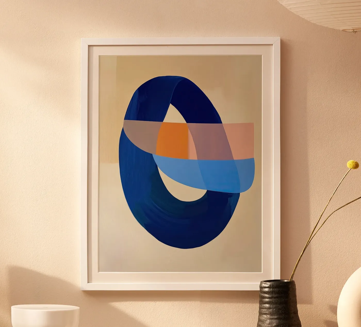 Blue Loop Abstract poster by Nadjaa