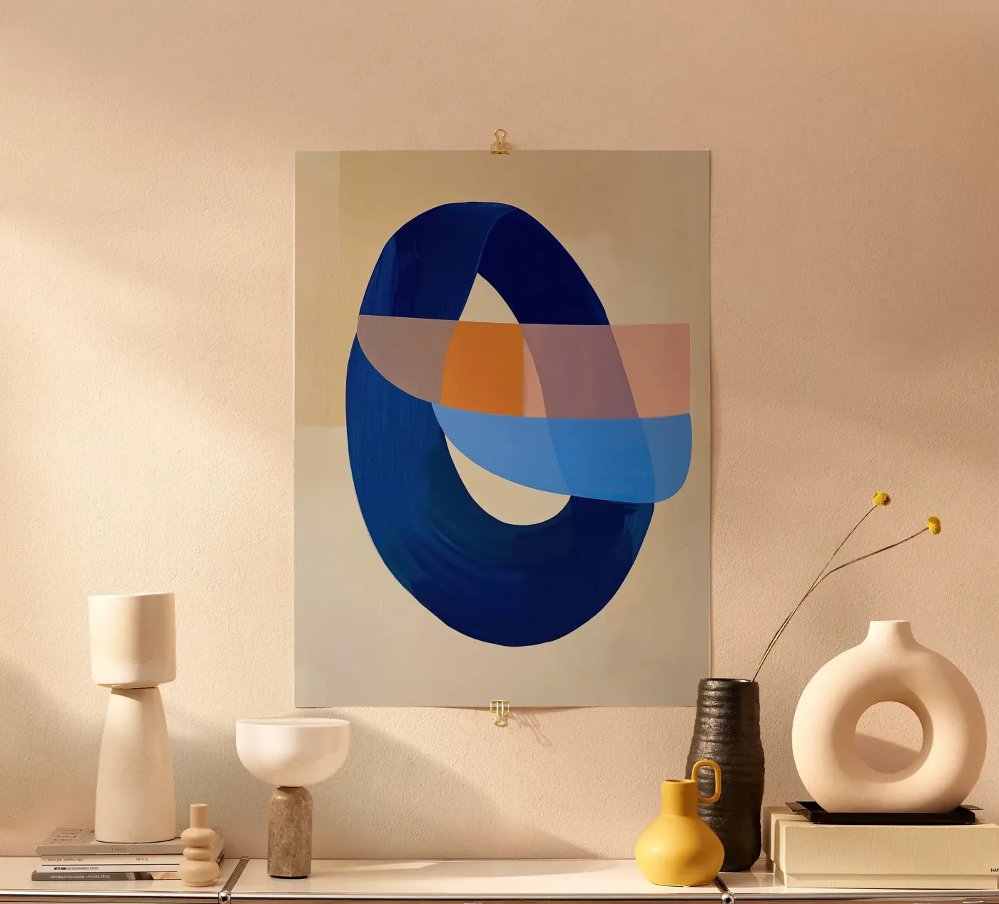 Blue Loop Abstract poster by Nadjaa
