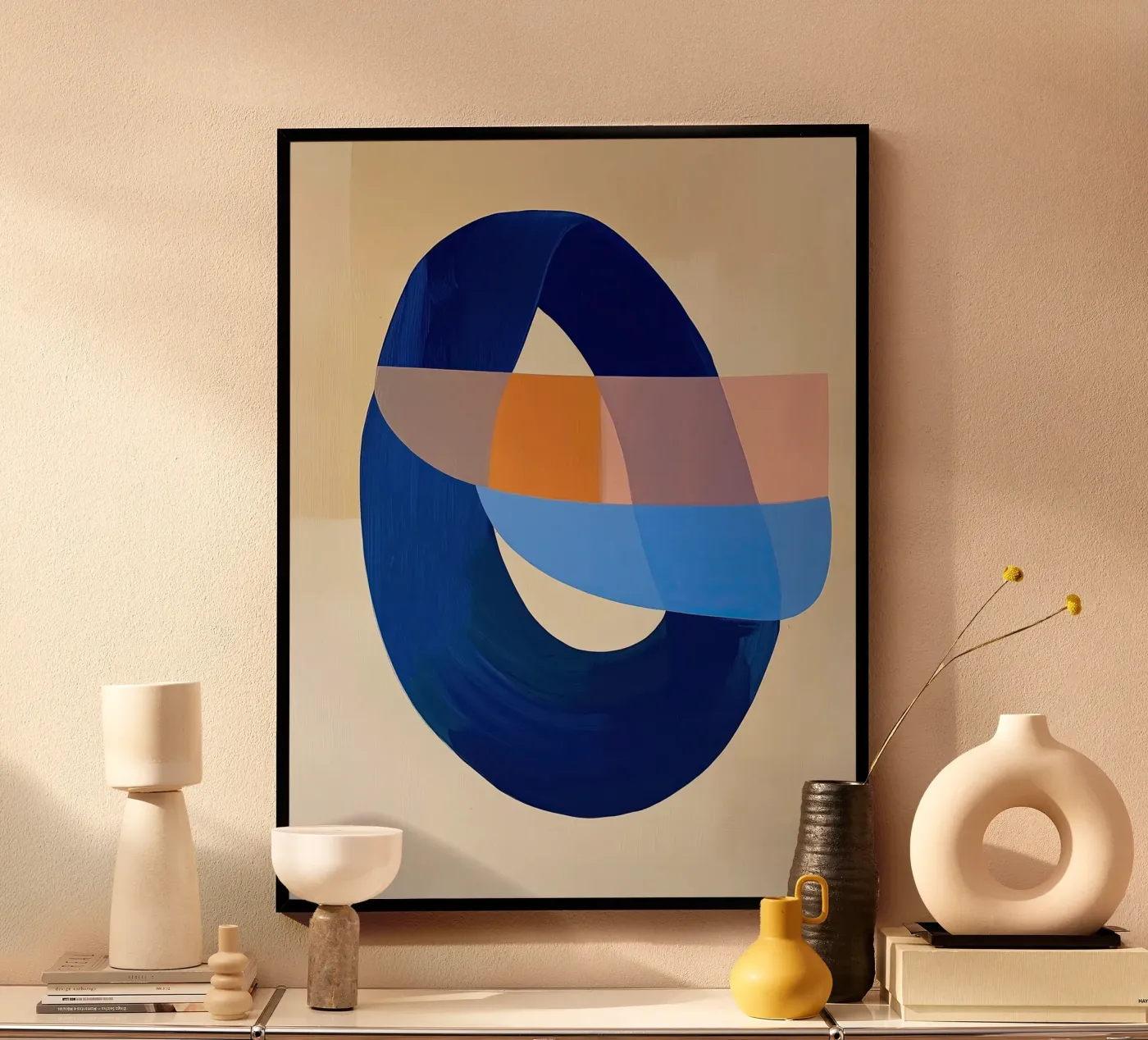 Blue Loop Abstract poster by Nadjaa
