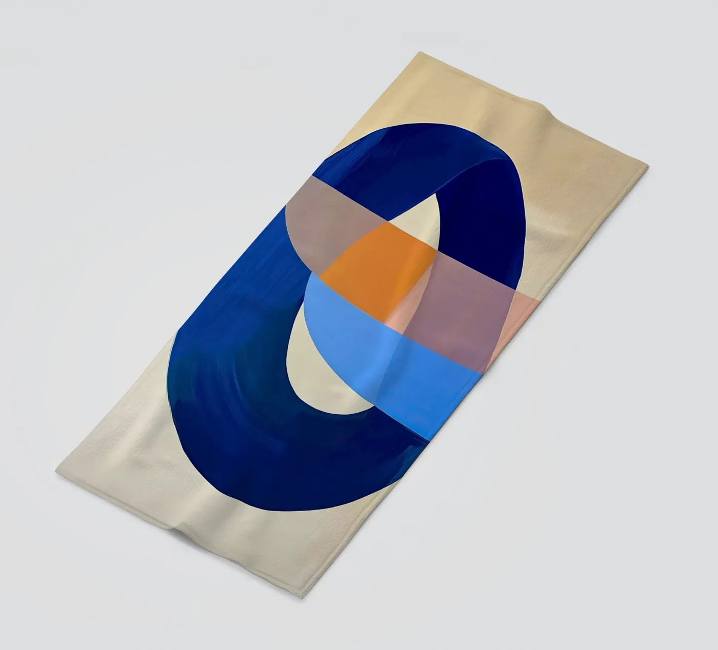 Blue Loop Abstract strandhanddoek van Nadjaa