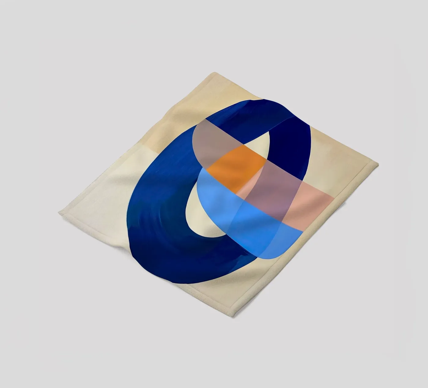 Blue Loop Abstract Fleecedecke von Nadjaa