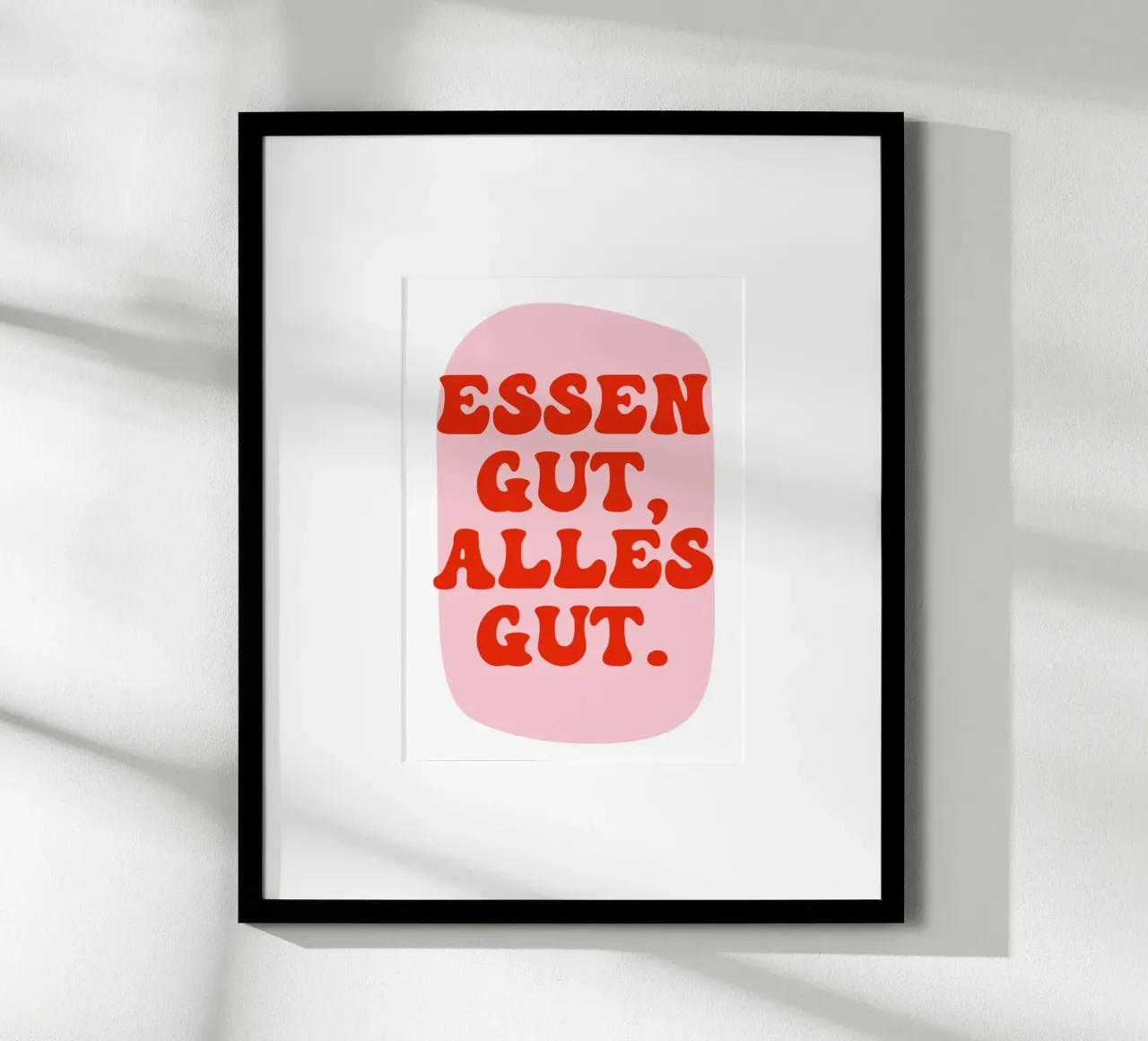 Essen gut alles gut poster with aluminum frame by BAINAI