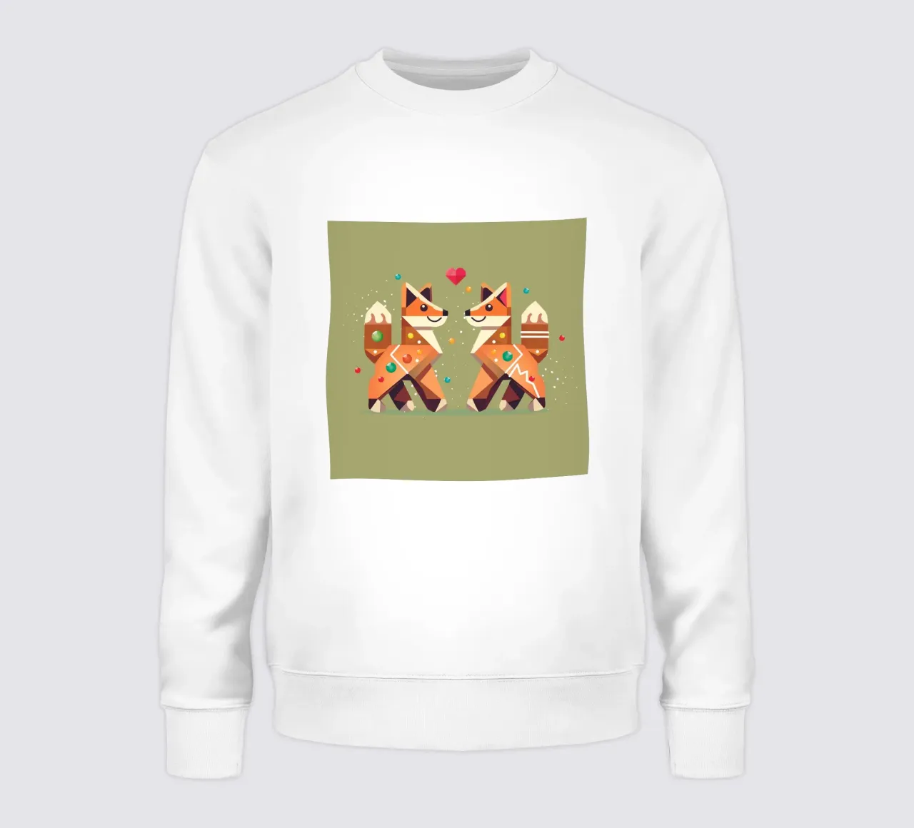 Dos zorros de jengibre como motivo navideño sudadera de namosh