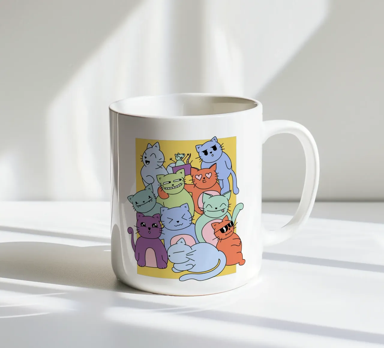 Cat Party tazza in ceramica da BAINAI