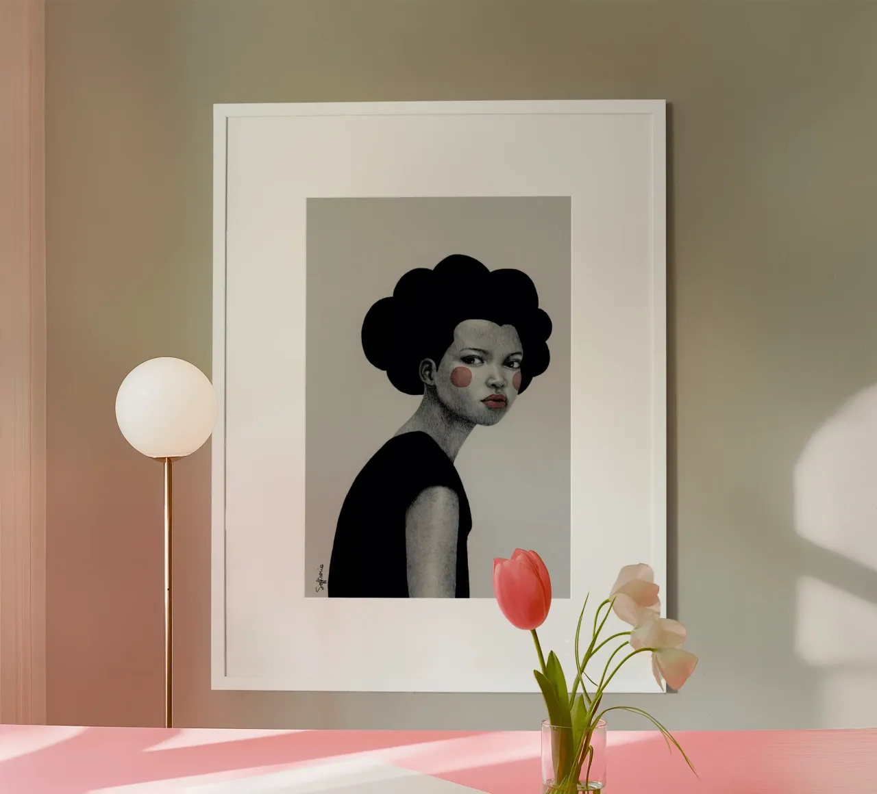 Cornelia poster con telaio in legno da Sofia Bonati