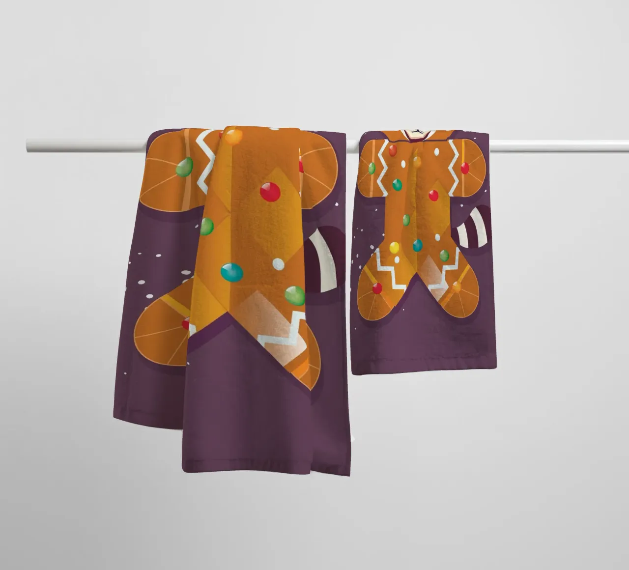 Geometrische wasbeer van peperkoek - Grappig kerstontwerp badhanddoek van namosh