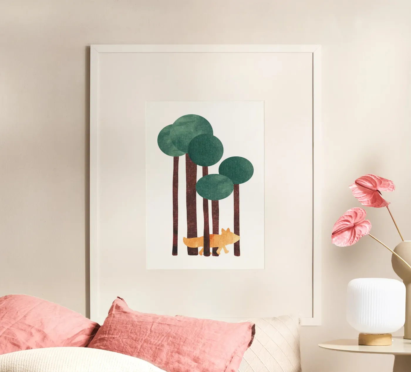 Fuchs im Wald poster van BAINAI