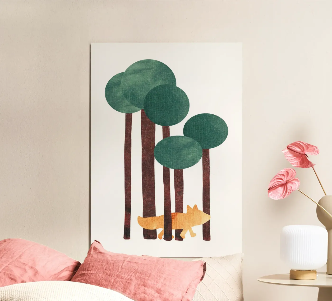 Fuchs im Wald poster van BAINAI