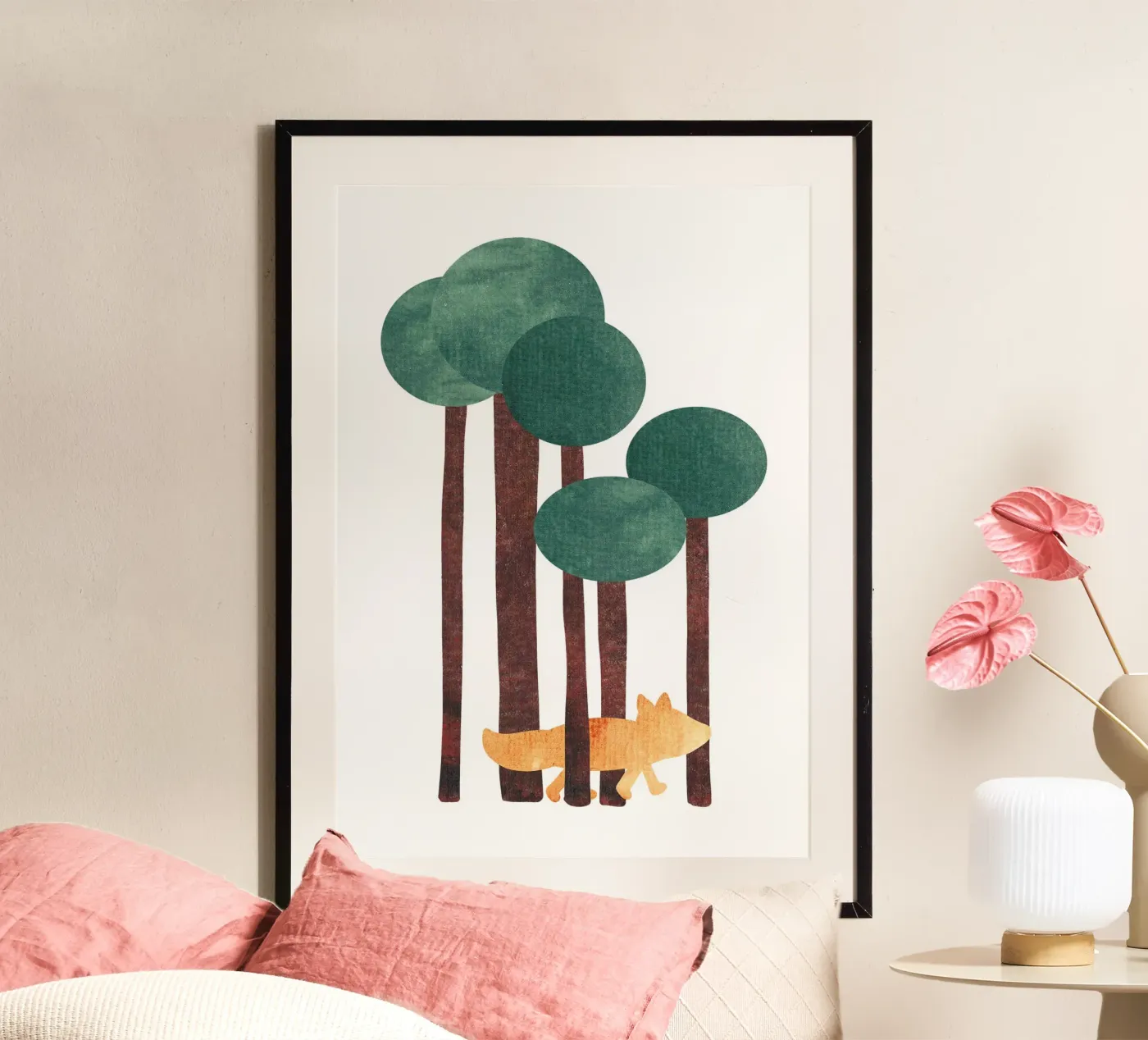 Fuchs im Wald poster van BAINAI