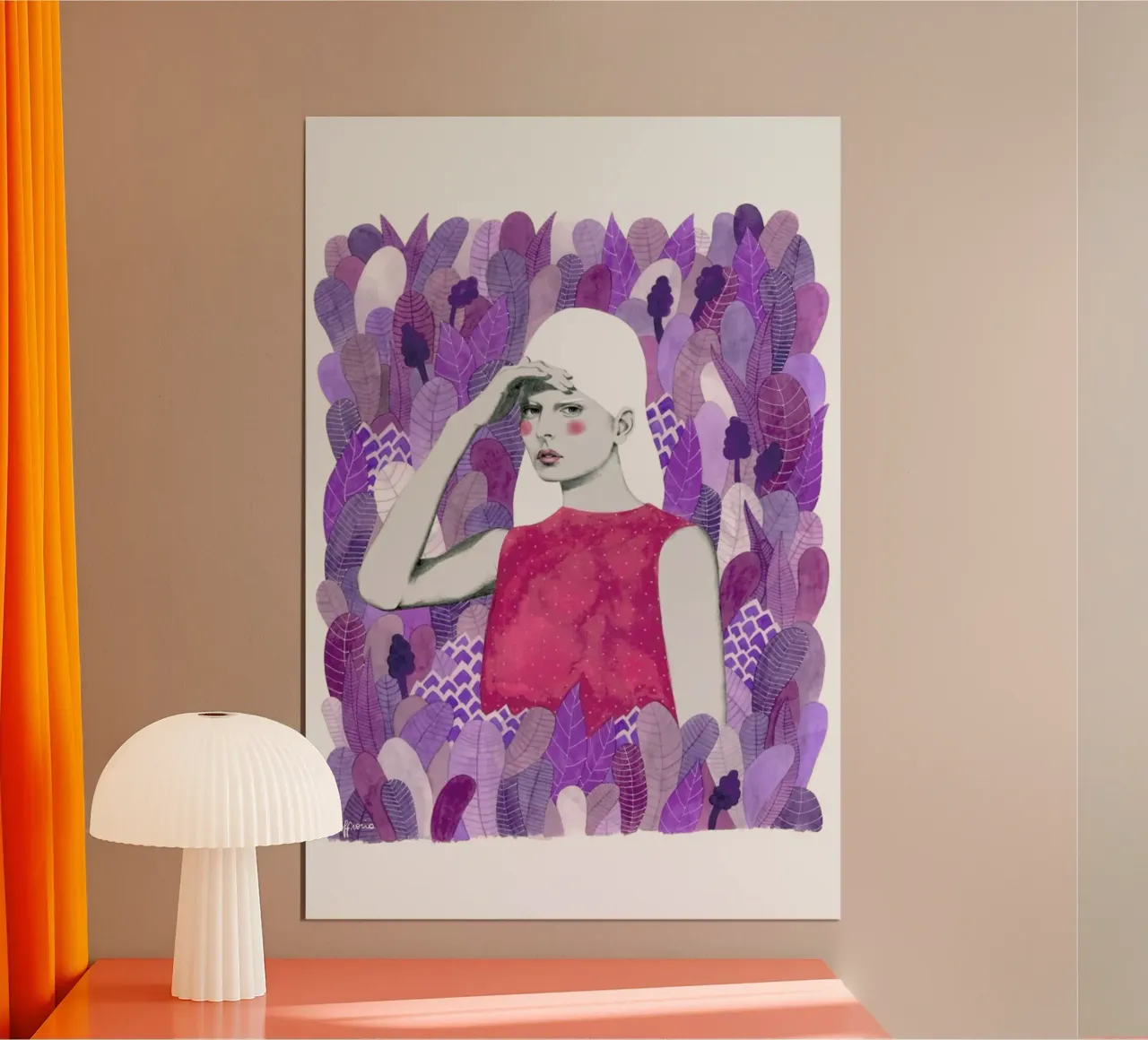 Dalila poster con telaio in alluminio da Sofia Bonati