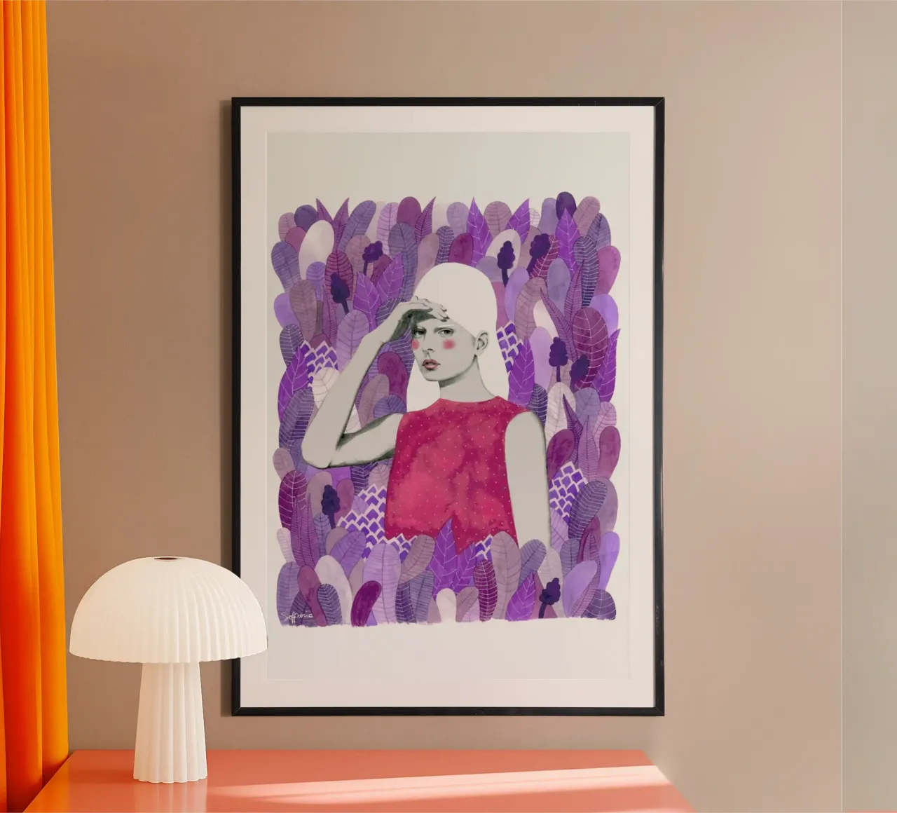 Dalila poster con telaio in alluminio da Sofia Bonati