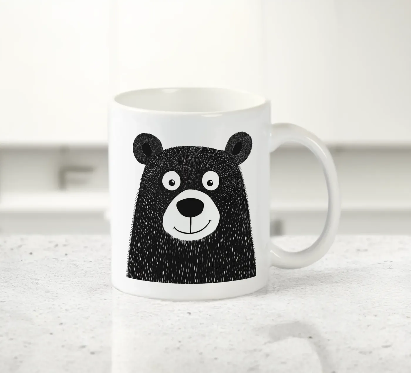 Friendly grumpy bear for children ceramic mug by Autofocus