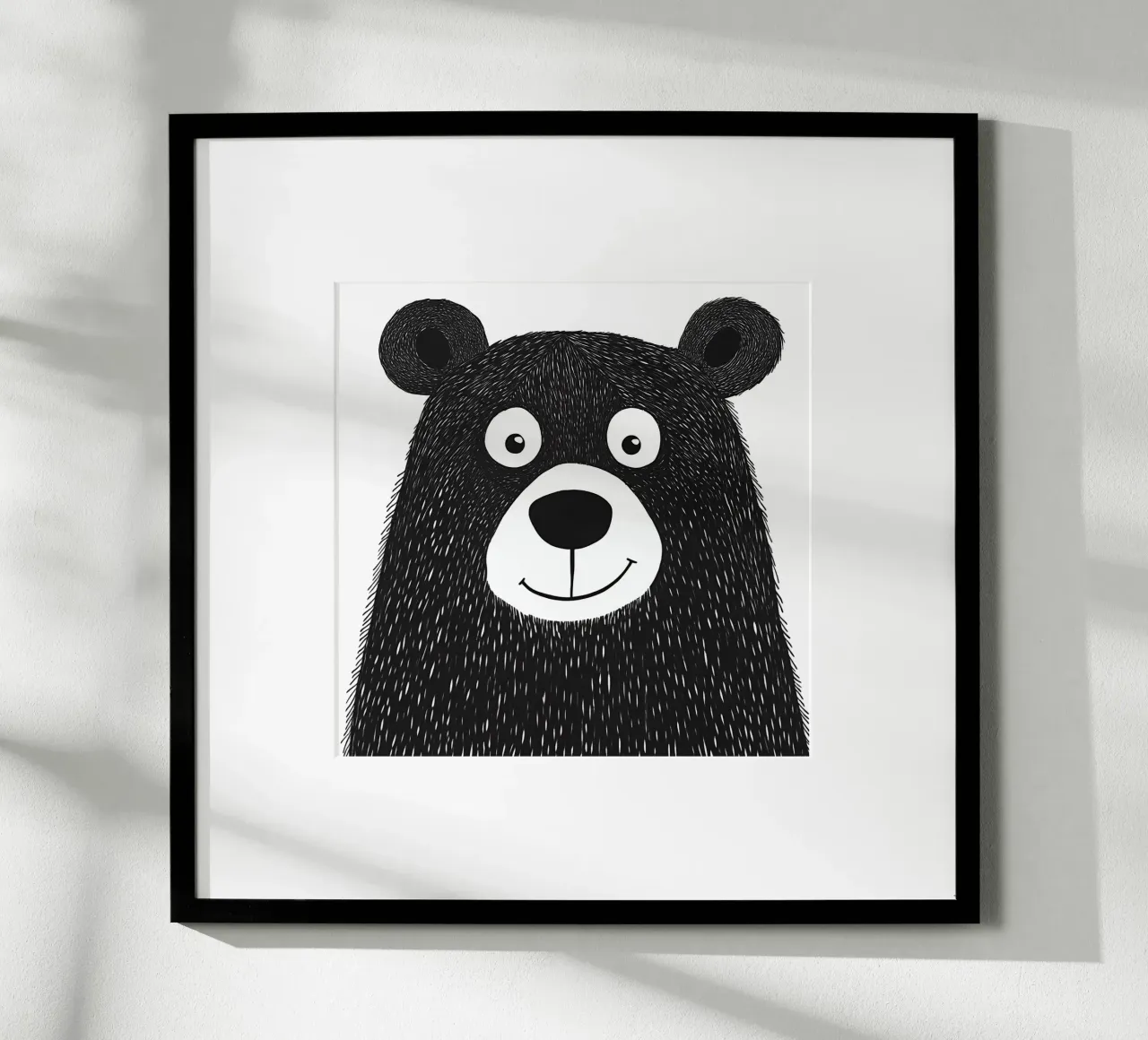 Un simpatico orso brontolone per bambini poster con telaio in alluminio da Autofocus