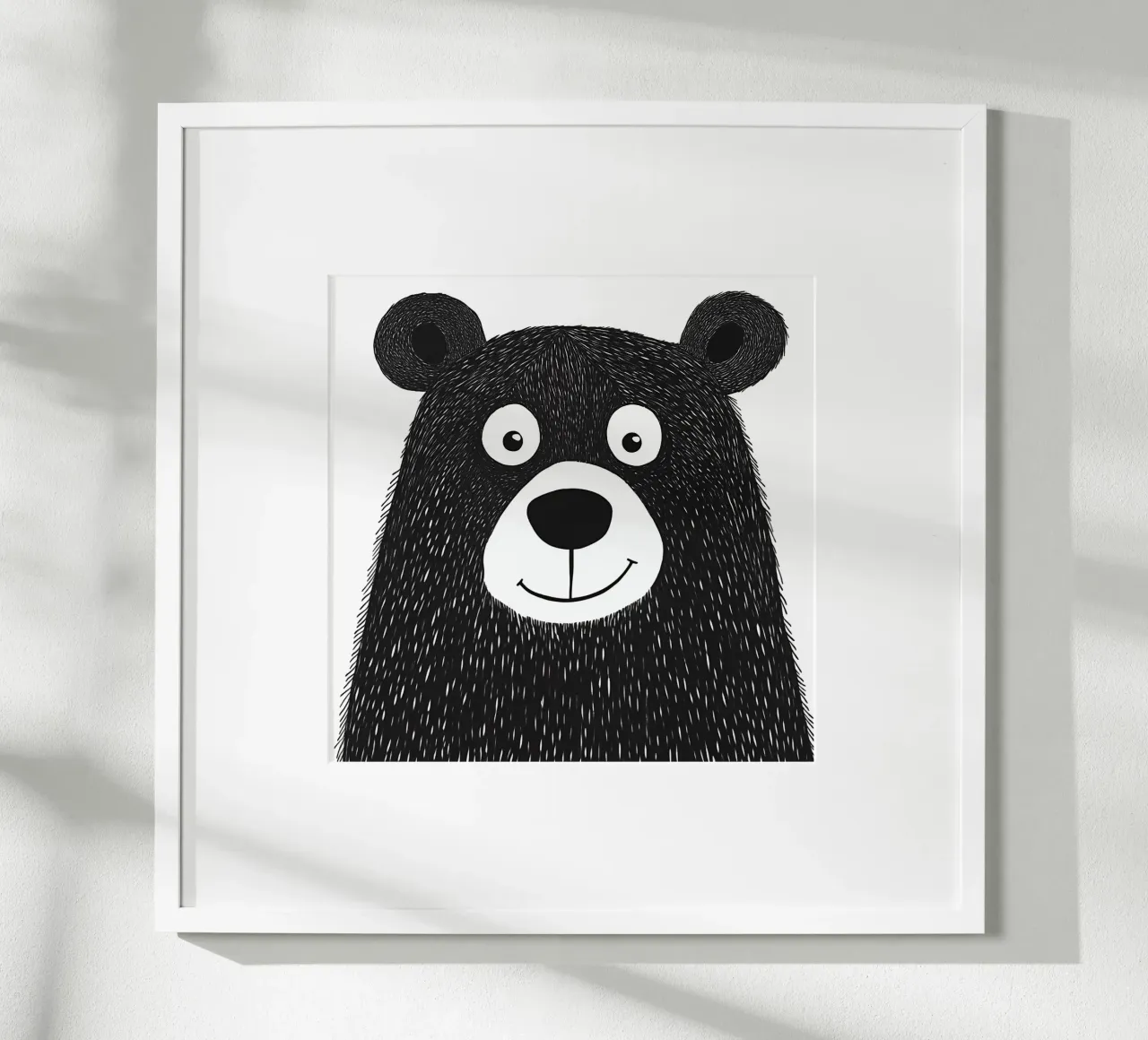 Un simpatico orso brontolone per bambini poster con telaio in alluminio da Autofocus