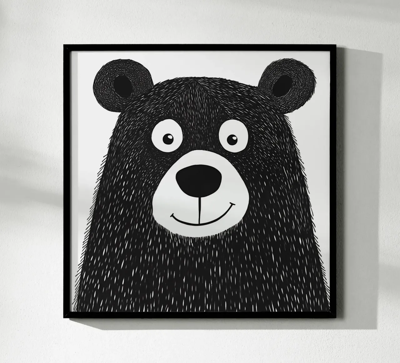 Un simpatico orso brontolone per bambini poster con telaio in alluminio da Autofocus