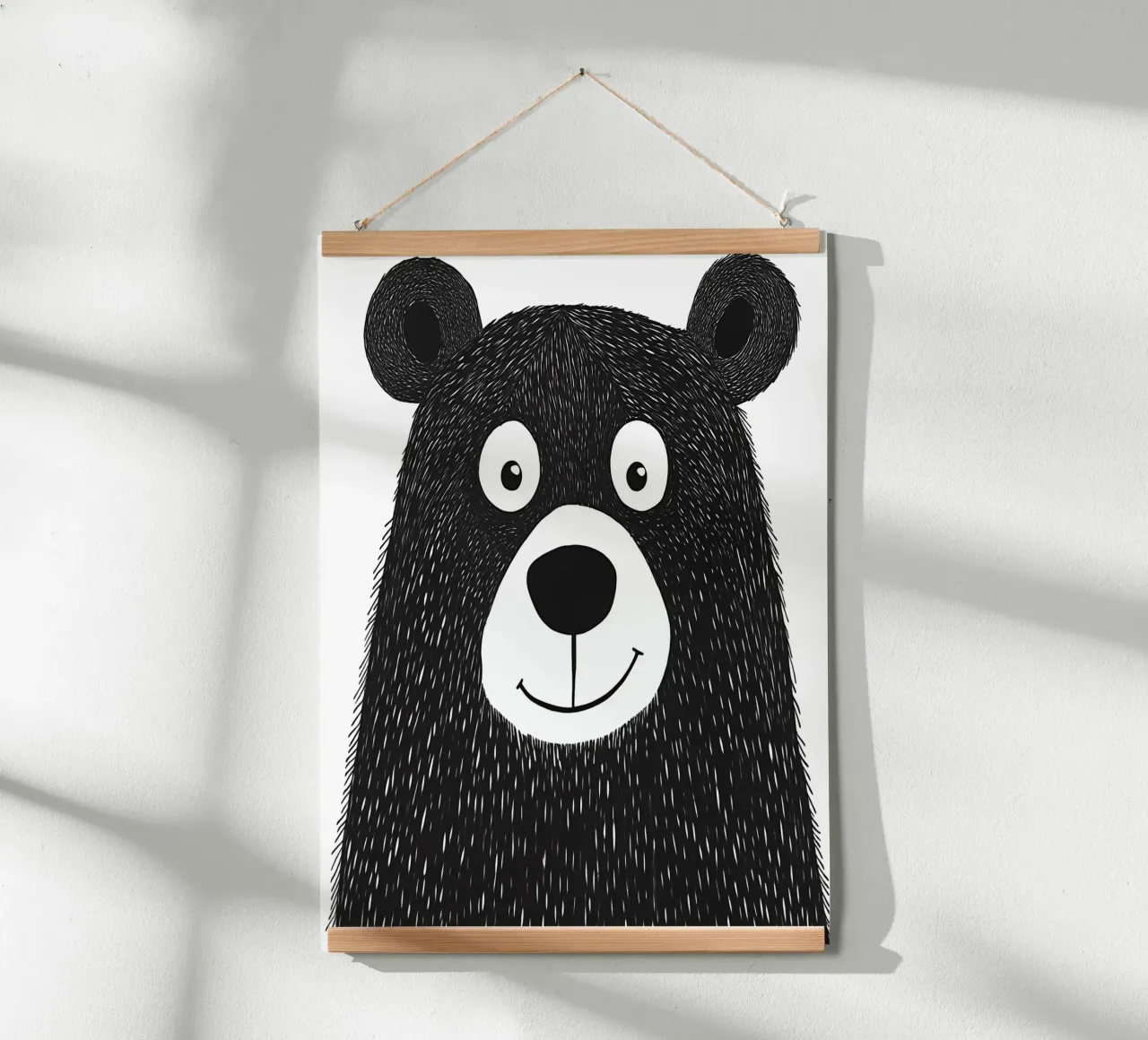 Un simpatico orso brontolone per bambini poster con telaio in alluminio da Autofocus