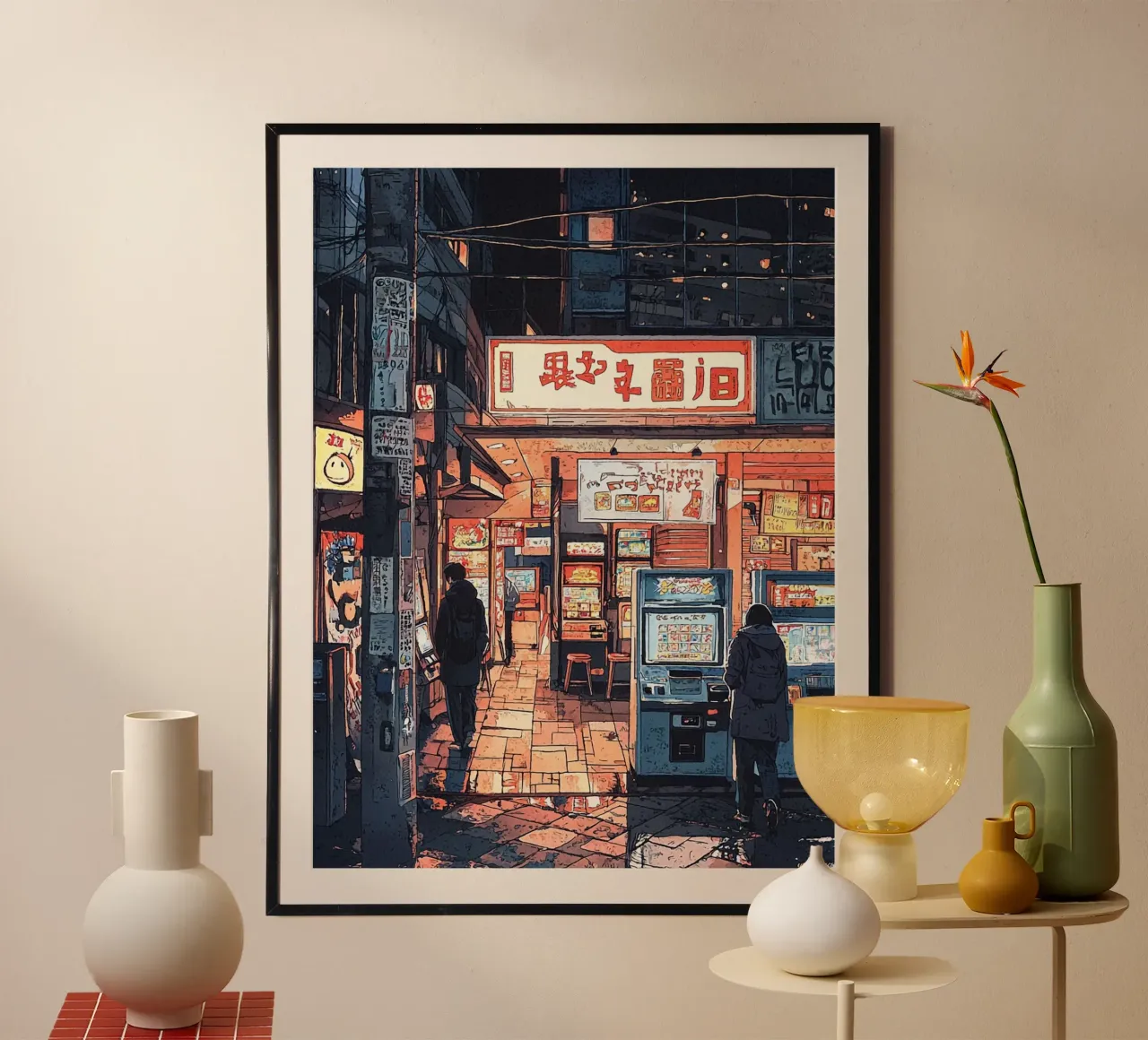 Neon Arcade Nights poster con telaio in plastica da Sugoi
