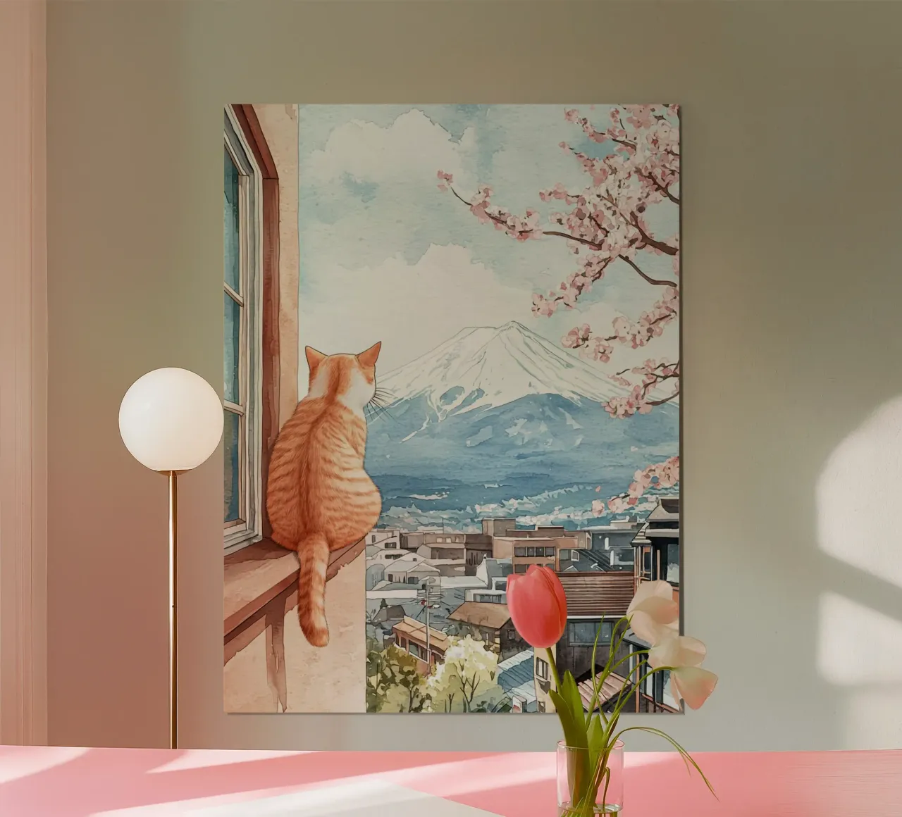 Cat's View of Fuji poster con telaio in plastica da Sugoi
