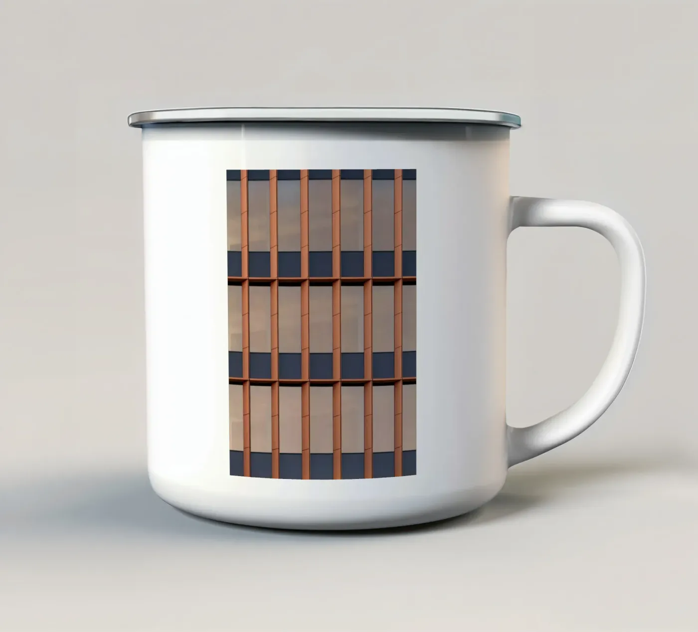 parallel windows enamel mug by Fost