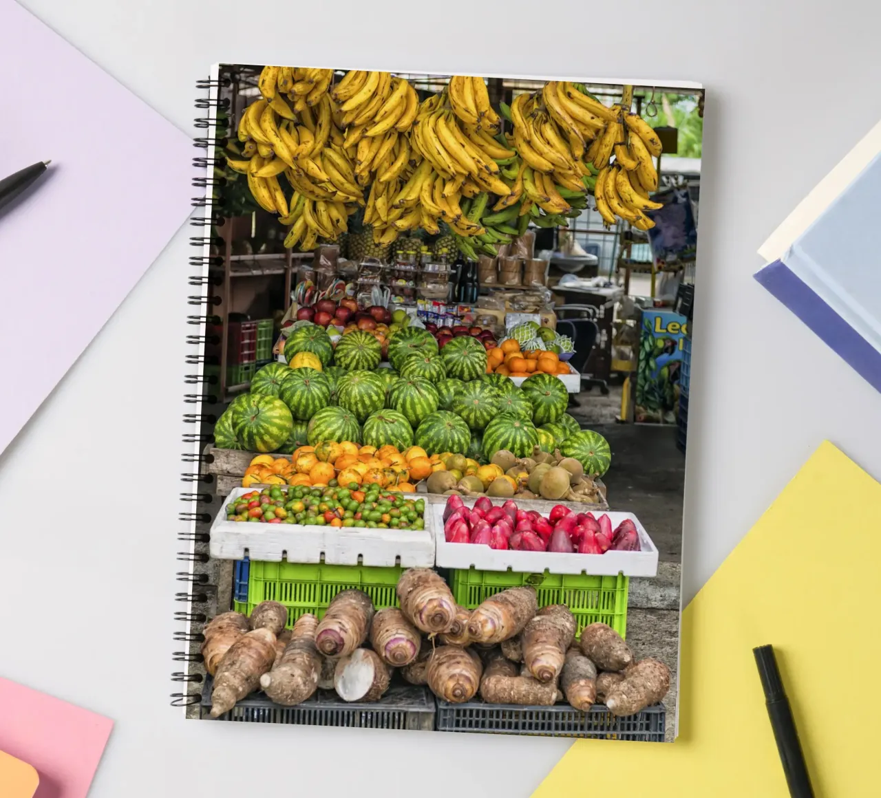 Fruit stand spiral notebook by Curious Collections by Marielle Leenders