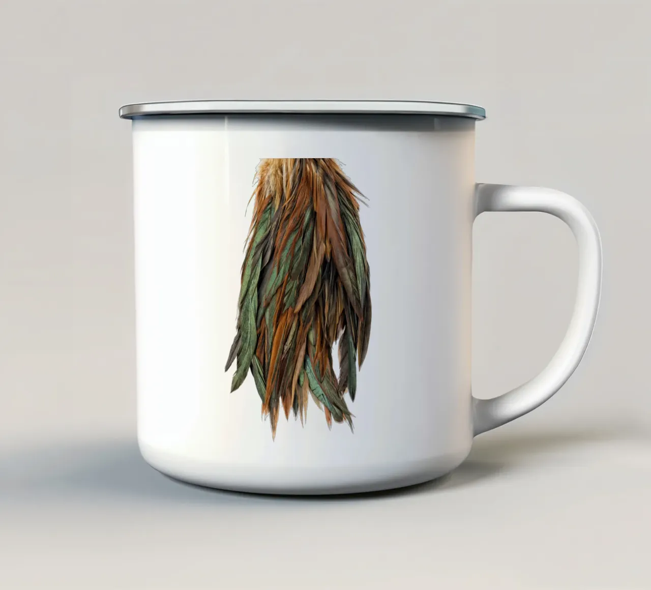 Piume verdi tazza in smalto da Curious Collections by Marielle Leenders