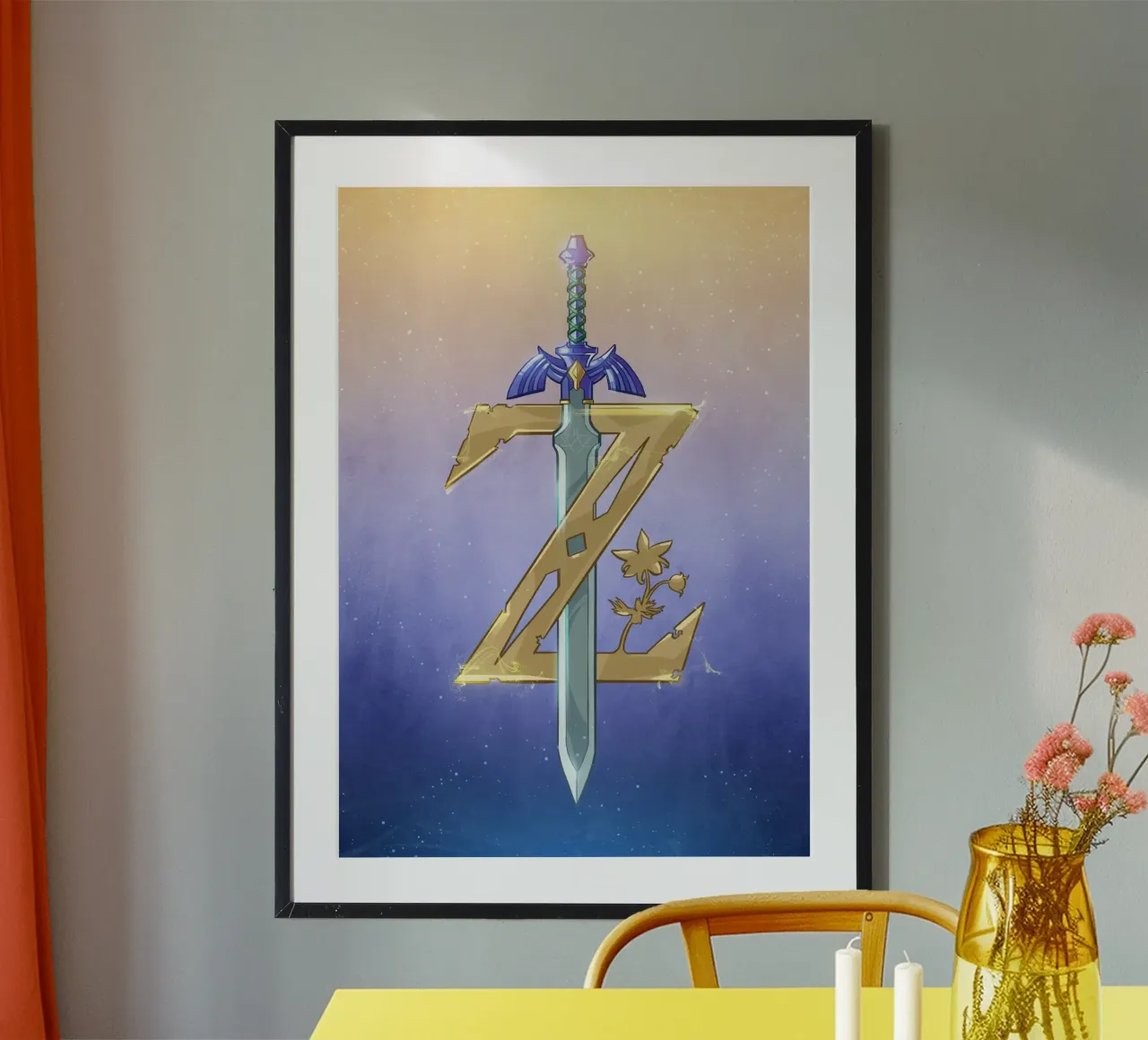 The Gaming Sword poster con telaio in plastica da nabakumov