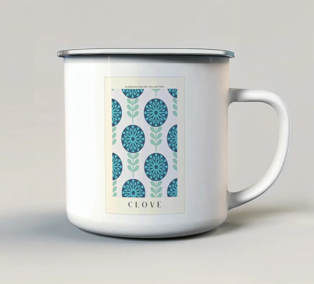 Kruidnagel - Nordic Botanical Simplicity emaille mok van Studio Mooodz