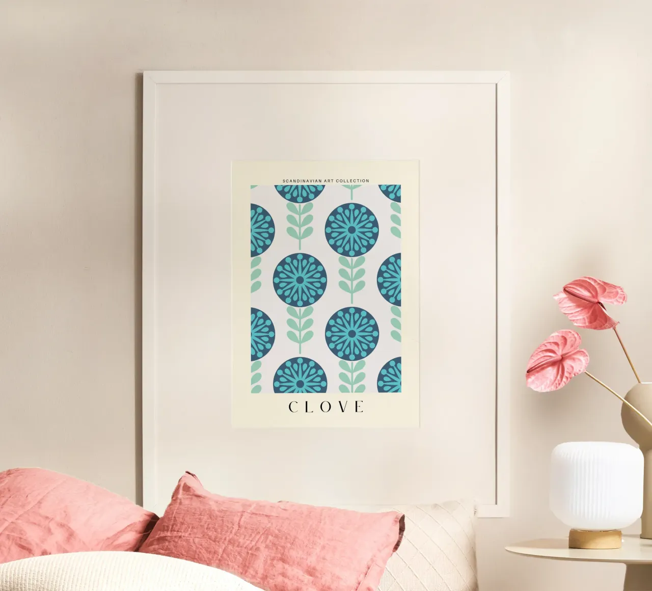 Clove – Nordic Botanical Simplicity poster with wooden frame by Studio Mooodz