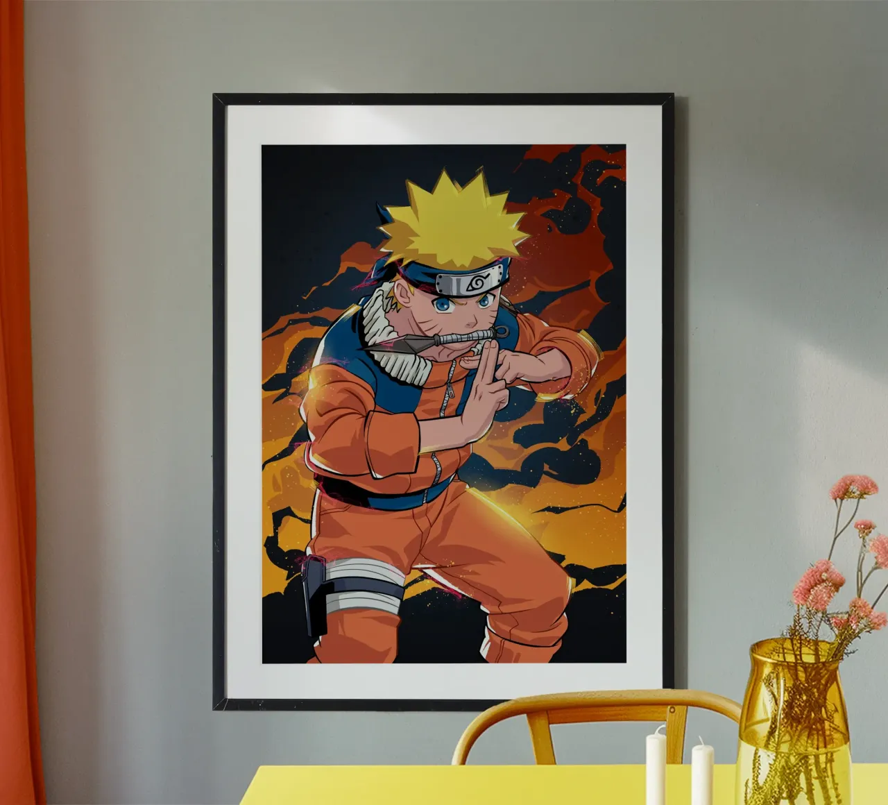 Anime Fighter poster con telaio in alluminio da nabakumov