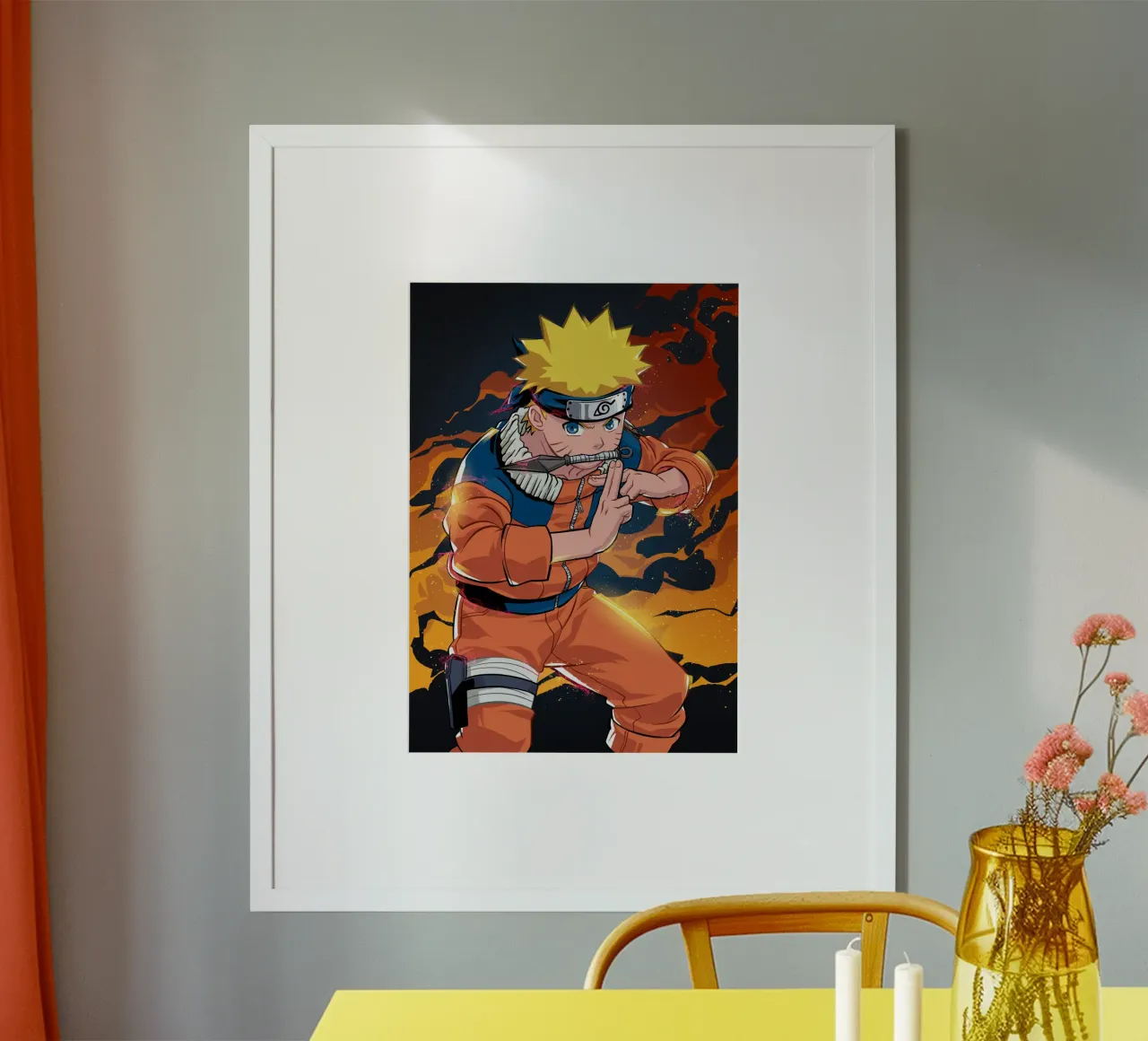 Anime Fighter poster con telaio in alluminio da nabakumov