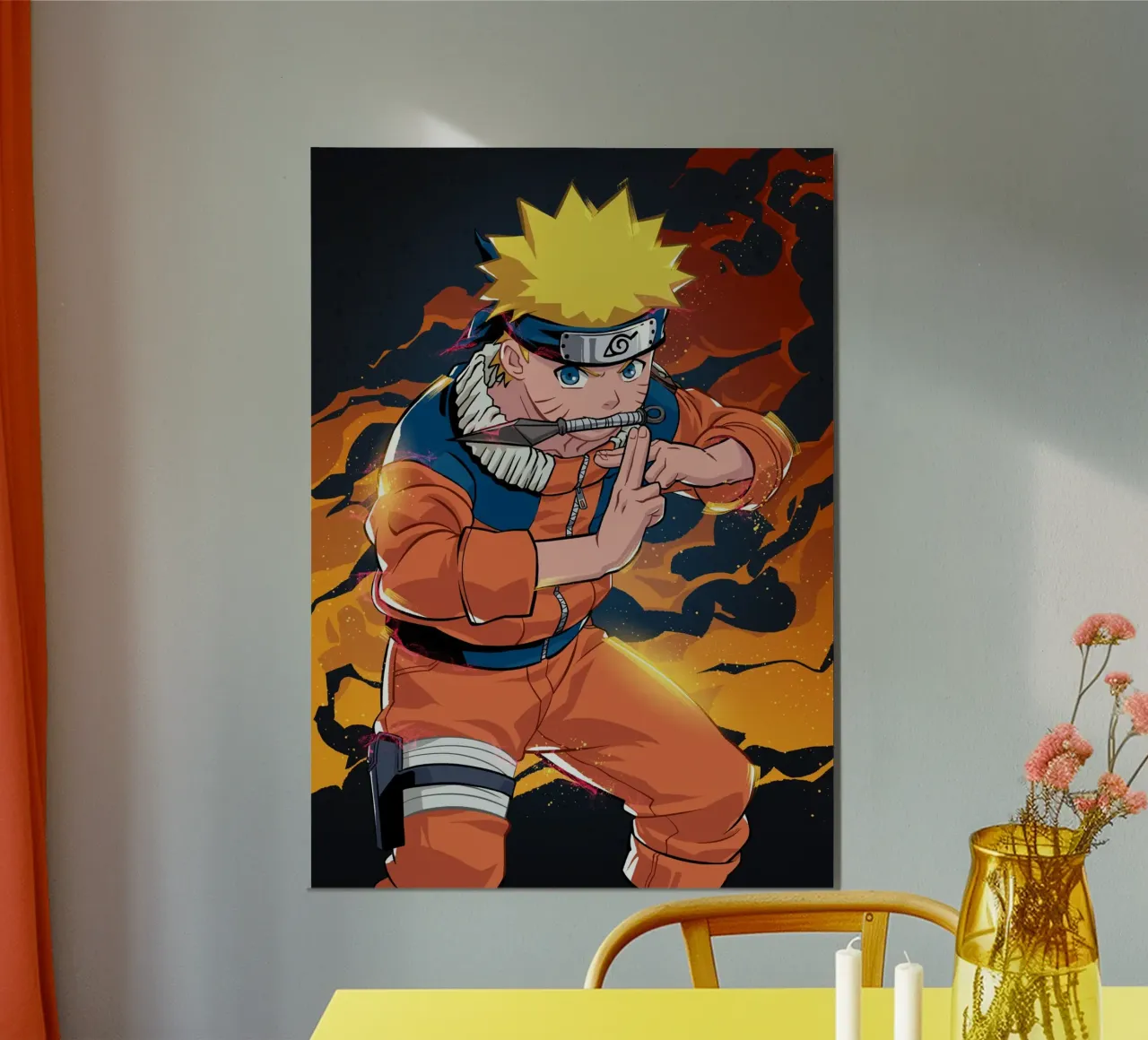 Anime Fighter poster con telaio in alluminio da nabakumov