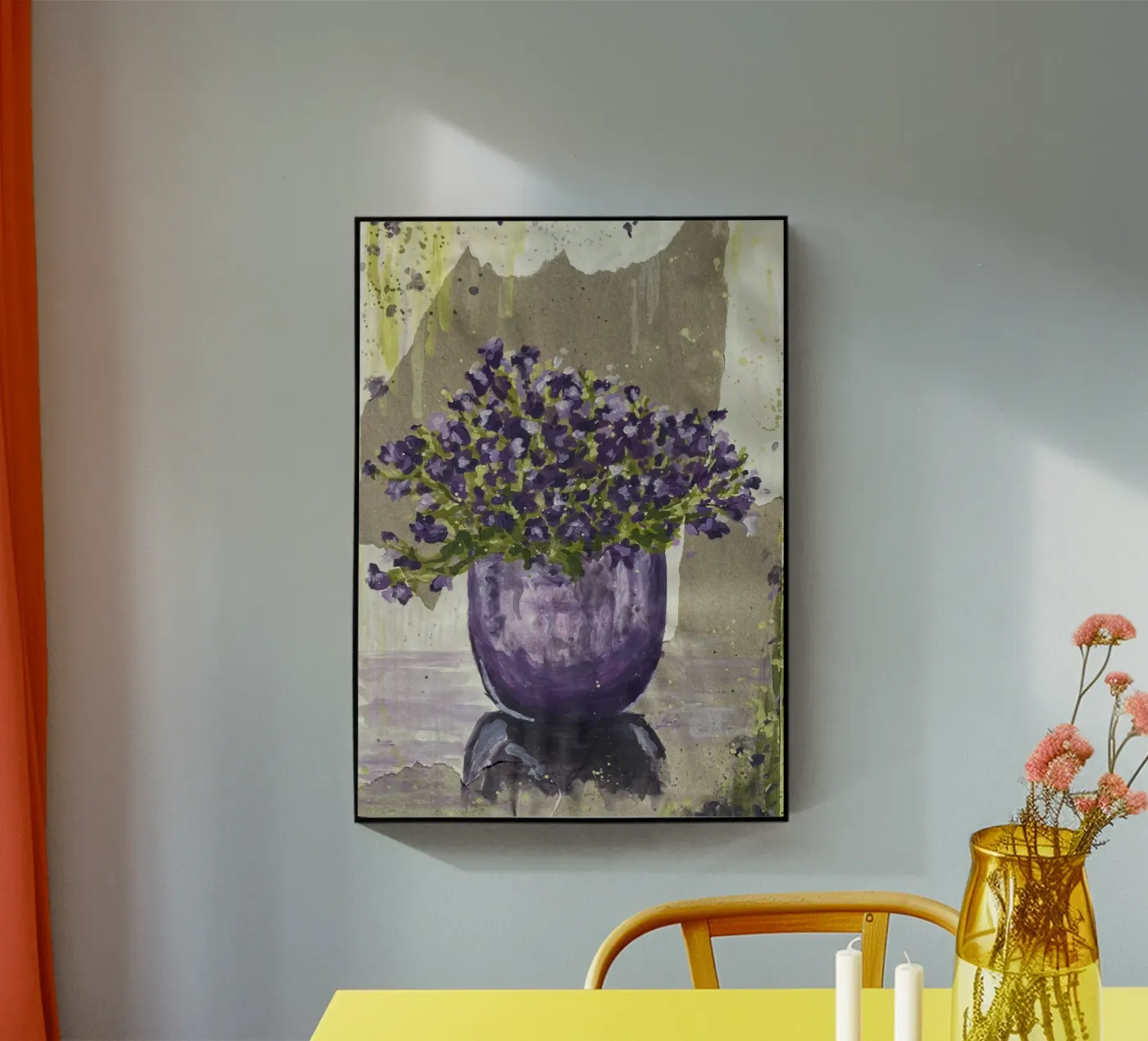 Purple Flowers plexiglass da Mandy Becker Fine Arts